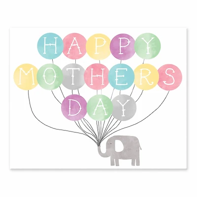 10" Happy Mother's Day Balloons Tabletop Canvas