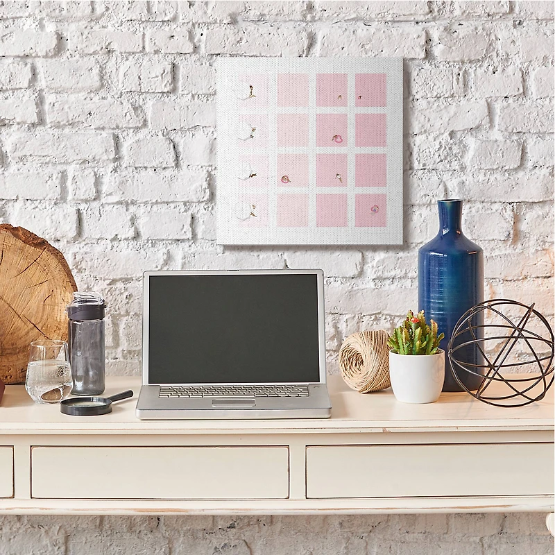 Stupell Industries Tropical Summer Pool Abstract Pink Geometric Pattern Canvas Wall Art