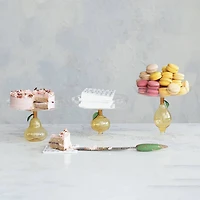 Hello Honey® 7.75" Pear Perfection Glass Food Pedestal