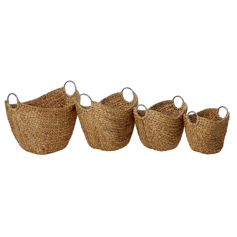 Brown Seagrass Contemporary Storage Basket Set