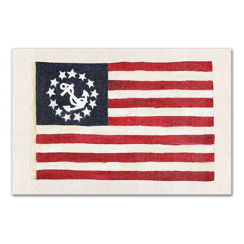 Stupell Industries Anchor Flag Canvas Wall Art