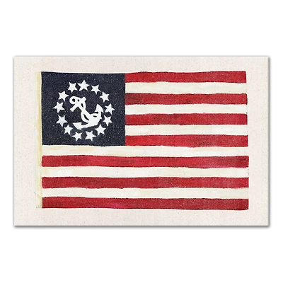 Stupell Industries Anchor Flag Canvas Wall Art