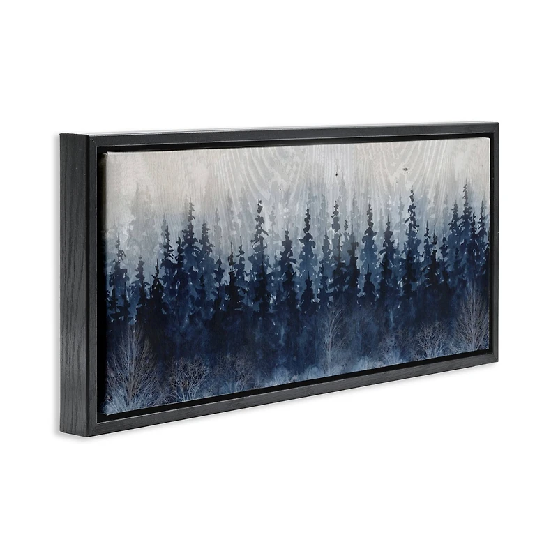Stupell Industries Rustic Blue Forest Tree Line Floater Framed Art