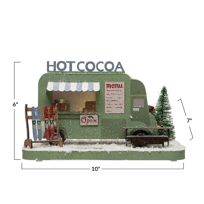 Hello Honey® 10.25" LED Paper Hot Cocoa Truck in Winter Scene