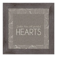 Gray Grateful Hearts Print in Western Gray Frame