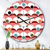 Designart Geometrical Retro Design V Mid-Century Modern Wall Clock
