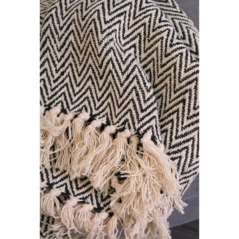 DII® Black Handloom Chevron Throw