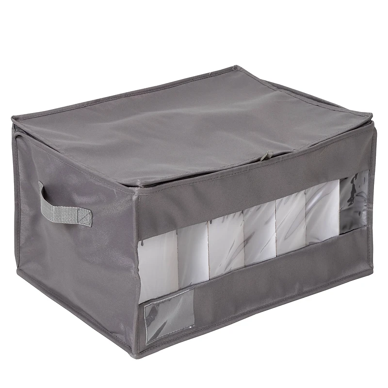 Honey Can Do Gray Stemware Storage Box