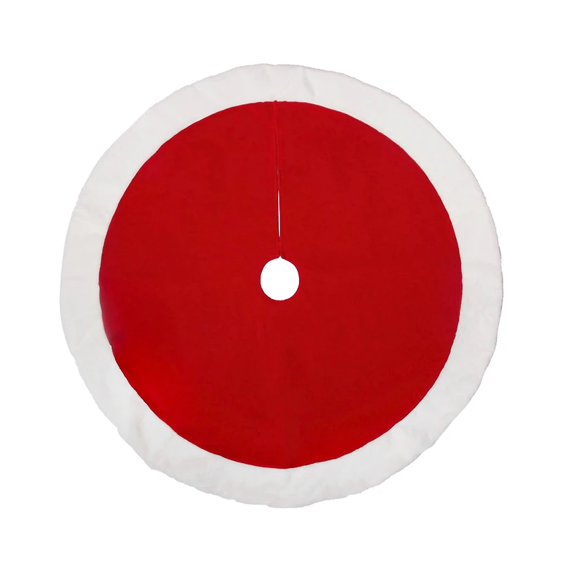 4ft. Classic Red Tree Skirt with White Faux Fur by Ashland®