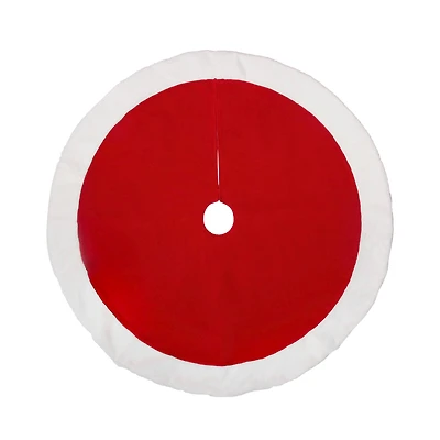 4ft. Classic Red Tree Skirt with White Faux Fur by Ashland®