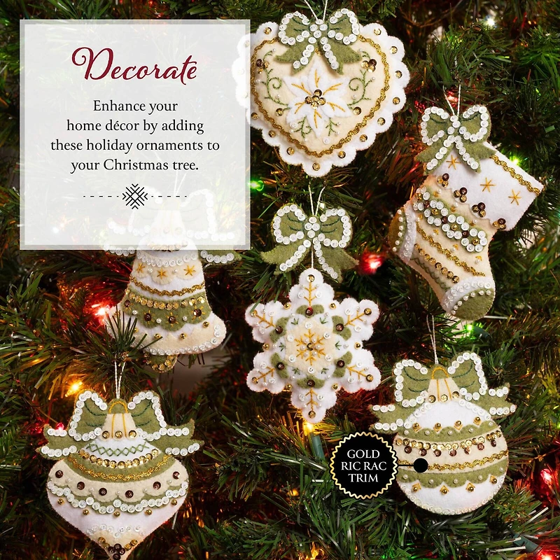 Bucilla® Holiday Glitz Felt Ornament Kit