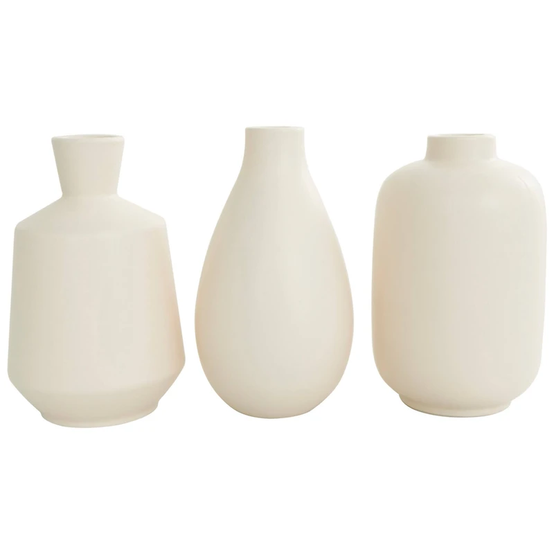 Cream Minimalistic Ceramic Vase Set