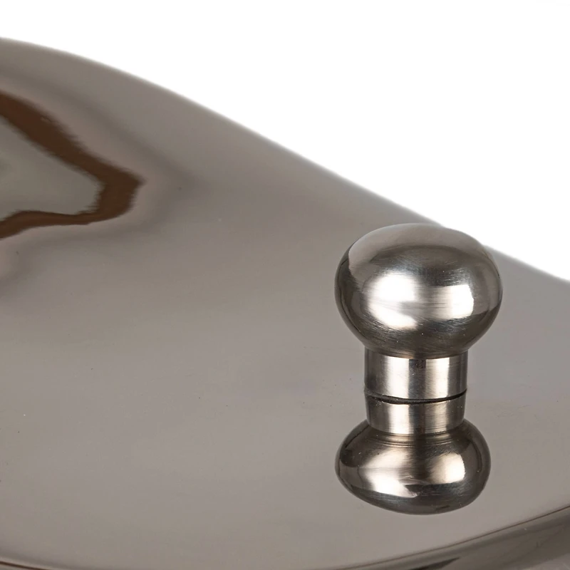 Hello Honey 1-Quart Stainless Steel Double-Wall Ice Bucket with Handle and Curved Lid, Brushed Nickel Finish