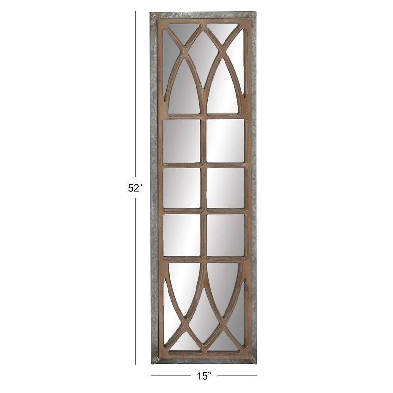 52" Blue Farmhouse Metal Wall Mirror