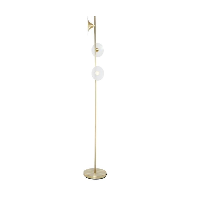 Gold Iron Modern Floor Lamp, 67" x 10" x 10"