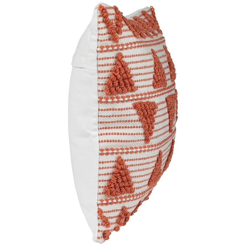 Orange & Cream Handloom Woven Outdoor Square Cushion