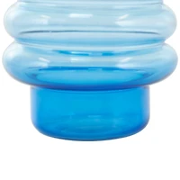 Blue Ombre Bubble Ribbed Glass Vase Set