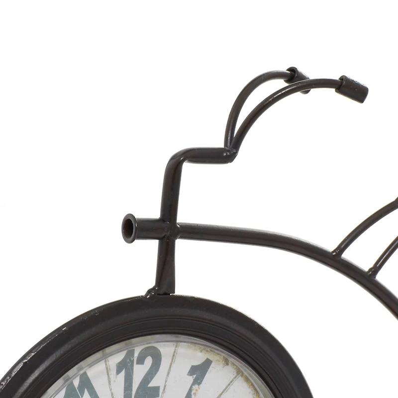 13" Brown Metal Penny-Farthing Clock