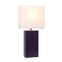Lalia Home Lexington 21" Leather Home Décor Table Lamp
