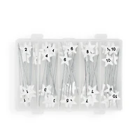 Dritz® White Star Flat Head Pins With Numbers & Directional Arrows, 115ct.