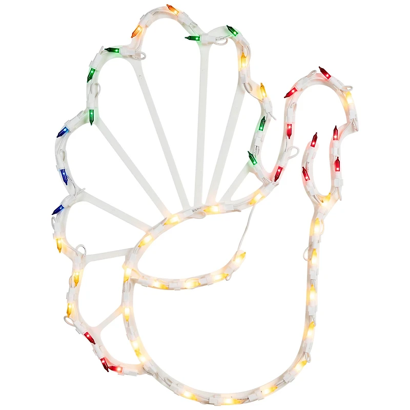 18" Lighted Turkey Thanksgiving Window Silhouette Decoration