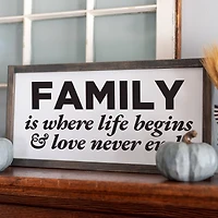 Leisure Arts® Vinyl Family Is Where Life Begins Black Wall Decal