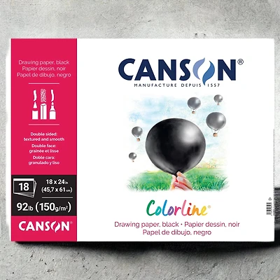 Canson® Colorline® Black Drawing Paper Pad, 18" x 24"