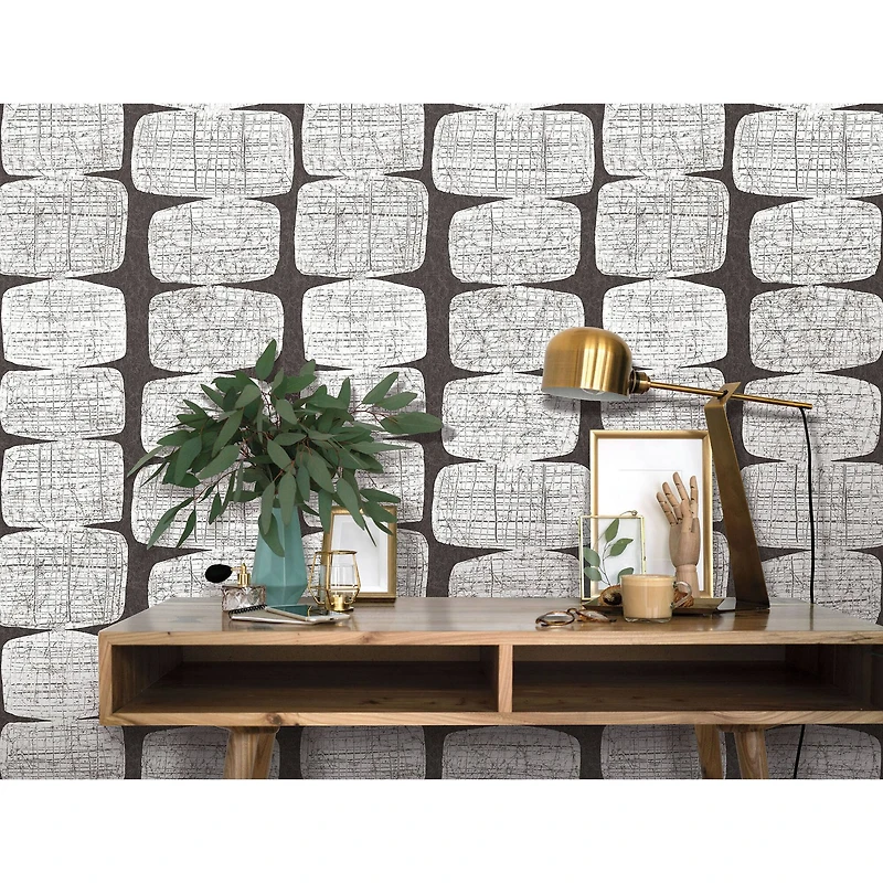 RoomMates Black Mid-Century Beads Peel & Stick Wallpaper