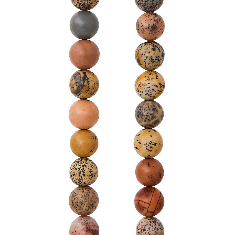 Brown Artistic Jasper Round Beads, 8mm by Bead Landing™