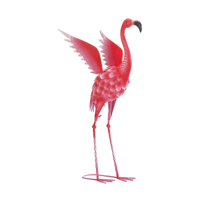 2.3ft. Flying Flamingo Metal Décor