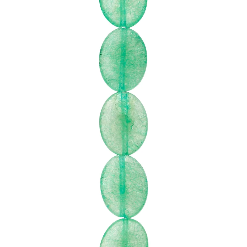 Green Oval Quartzite Beads, 20mm by Bead Landing™