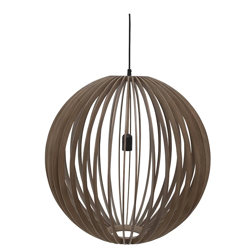 Hello Honey® 25" Modern Round Slatted Pendant Lamp