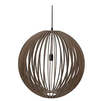Hello Honey® 25" Modern Round Slatted Pendant Lamp