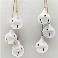 Cascading Christmas Jingle Bell Ornaments - 13.5" - White - Set of 2