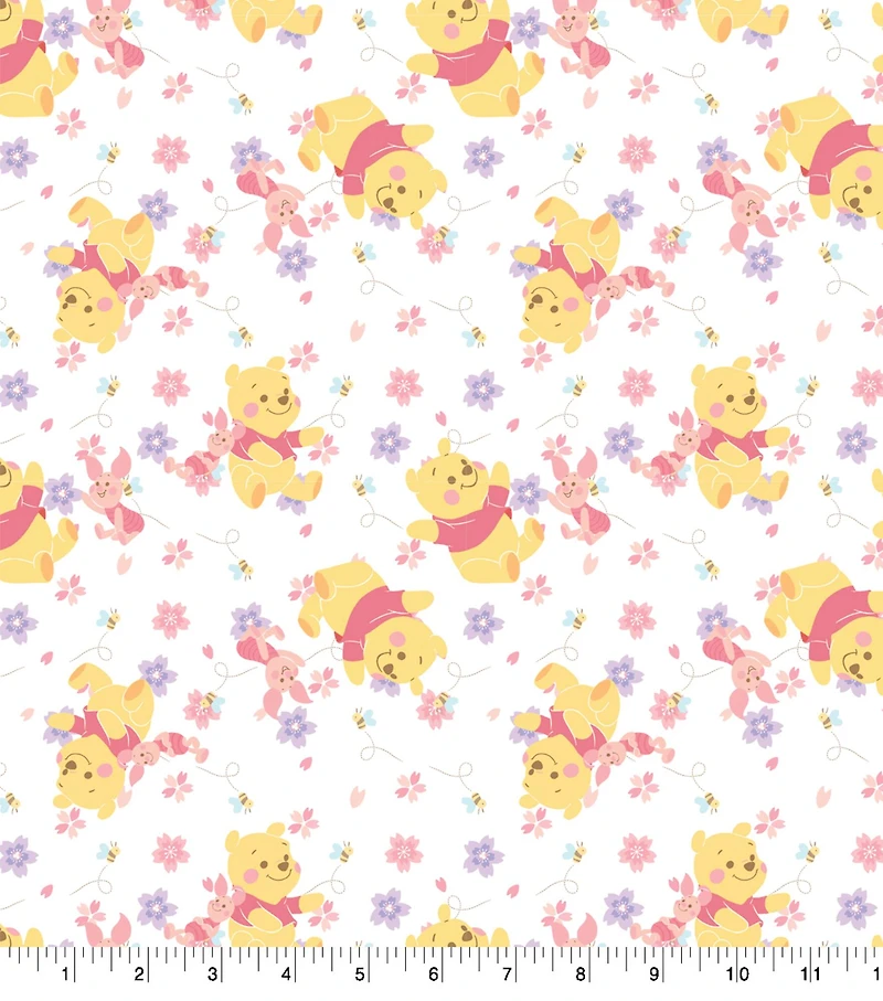 Disney® Pooh & Piglet Flowers Cotton Fabric
