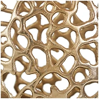 15" Gold Aluminum Vase with Freeform Open Lattice