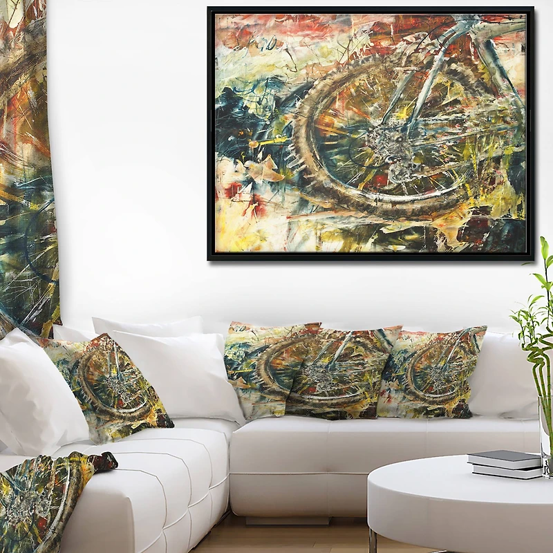 Designart - Mountain Bike Oil Painting