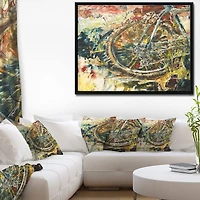 Designart - Mountain Bike Oil Painting