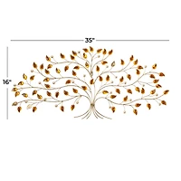 Silver Metal Bohemian Wall Decor, 35" x 2" x 16"