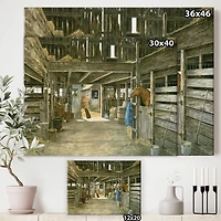 Designart - The Horse In The Barn And Dog In Doorway