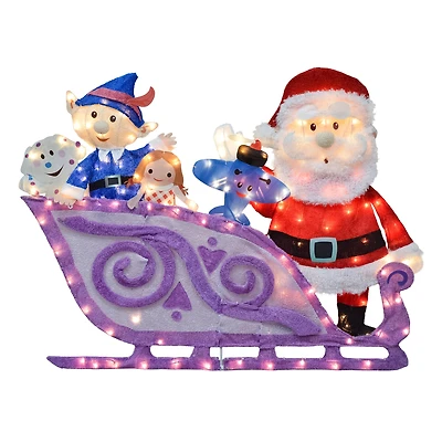 Rudolph the Red-Nosed Reindeer & the Island of Misfit Toys 42" Santa & Sleigh 2D Pre-Lit Yard Art