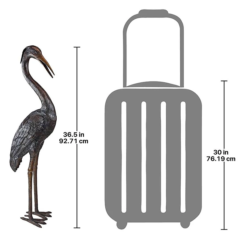 Design Toscano 37" Heron Head Low Cast Bronze Garden Statue