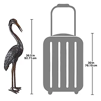 Design Toscano 37" Heron Head Low Cast Bronze Garden Statue