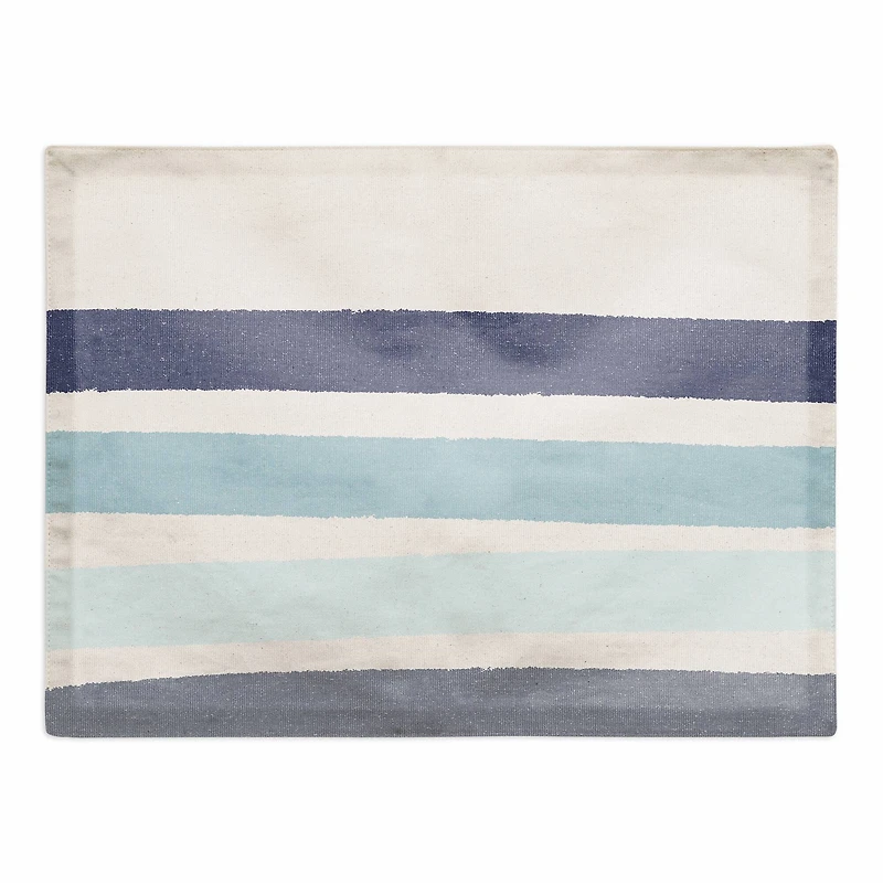 Abstract Blue Stripes Cotton Twill Placemat