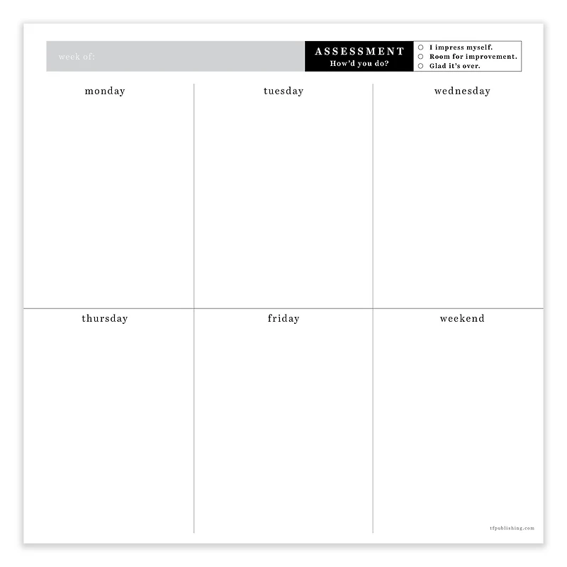 TF Publishing Executive Weekly Square Schedule Pad