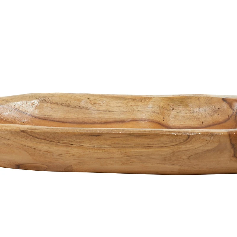 Brown Teak Wood Rustic Tray