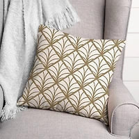 Gold Art pattern Distress 18" x 18" Throw Pillow