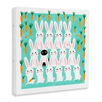 Stupell Industries Cat Mixed with Bunnies Canvas Wall Art