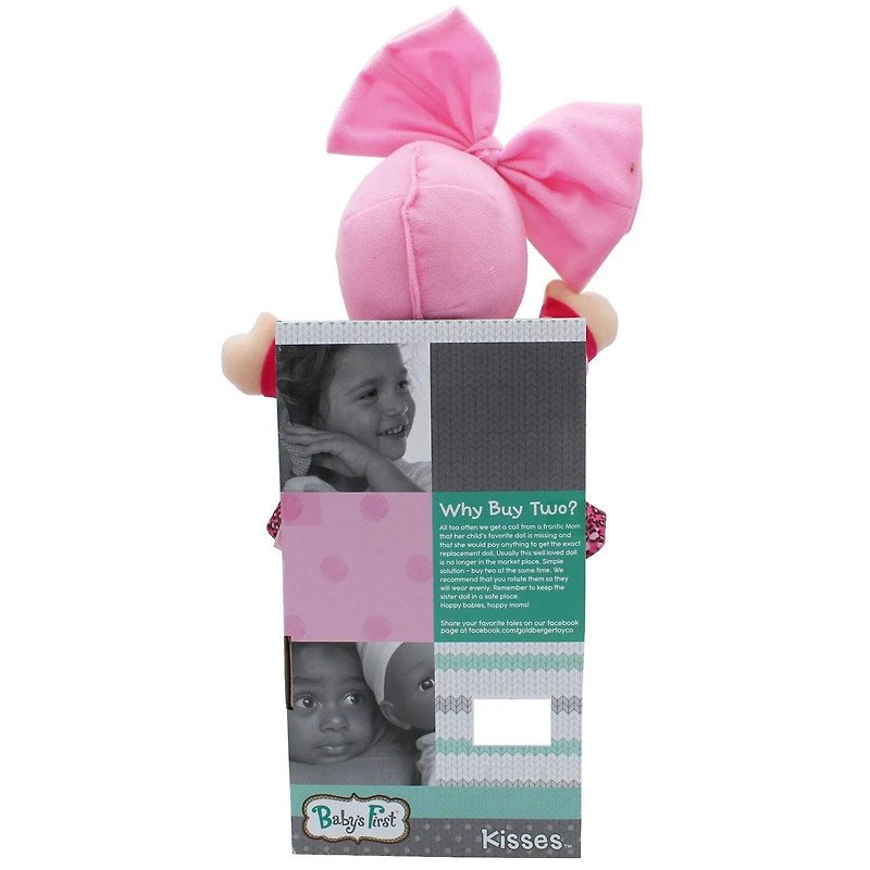 Goldberger Baby's First® Kisses™ 14" Baby Doll Toy with Coral Top