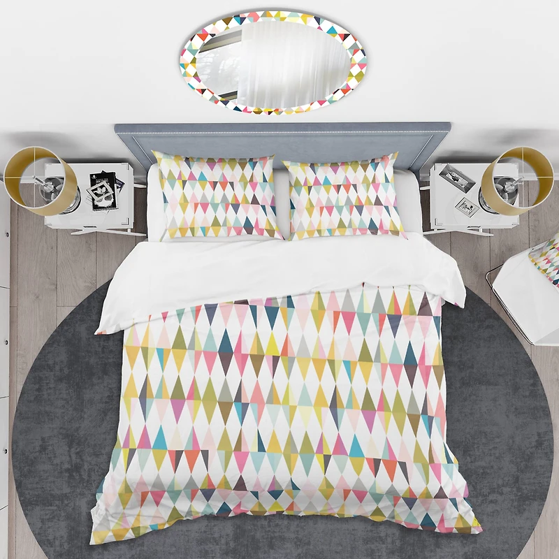 Designart Diamond Retro VII Mid-Century Duvet Cover Set